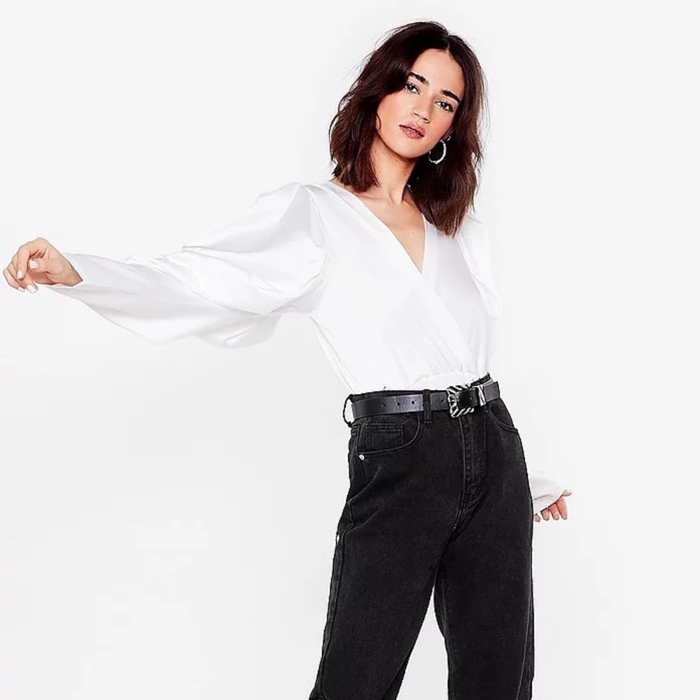 Petite Extreme Balloon Sleeve Bodysuit